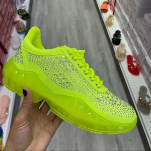 Lime jeweled chunky sneaker